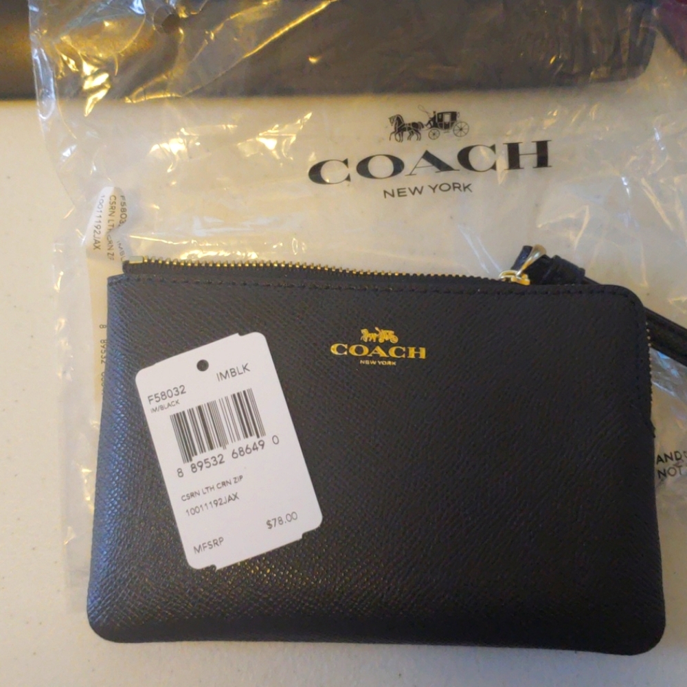 Coach black wristlet brand new